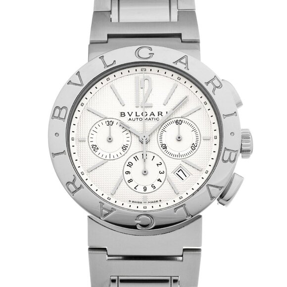 BVLGARI BVLGARI BVLGARI 42 Chronograph BB42CHSS White/Blanc mens Watches Mec... - Picture 1 of 8